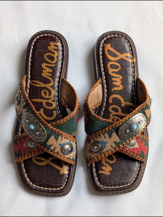 Sam Edelman Shoes - Sam Edelman Hagen Boho Western Criss Cross Slide Sandals Size 7